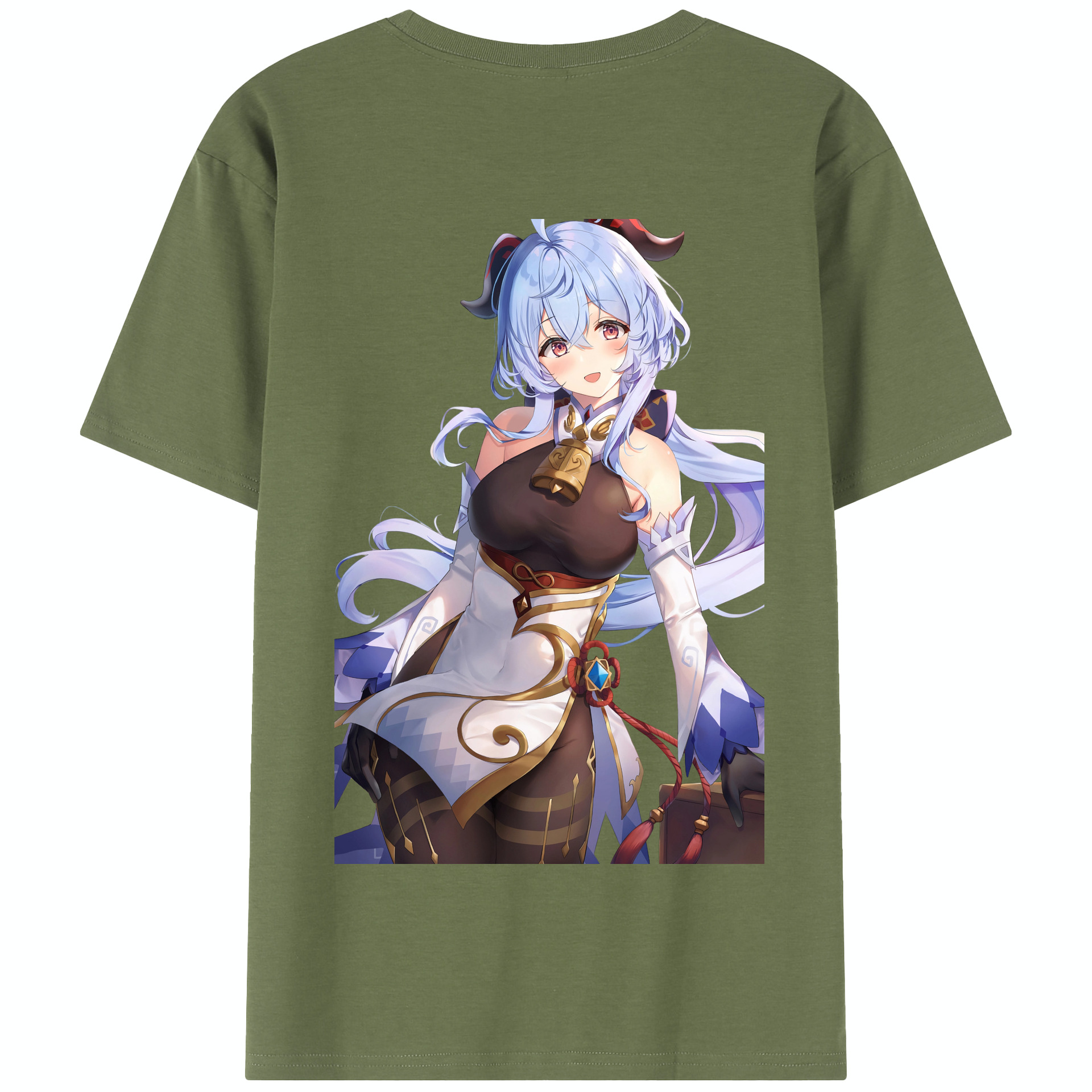 げんし神 甘雨 かんう genshin Ganyu 綿100％半袖Tシャツ（背面プリント）